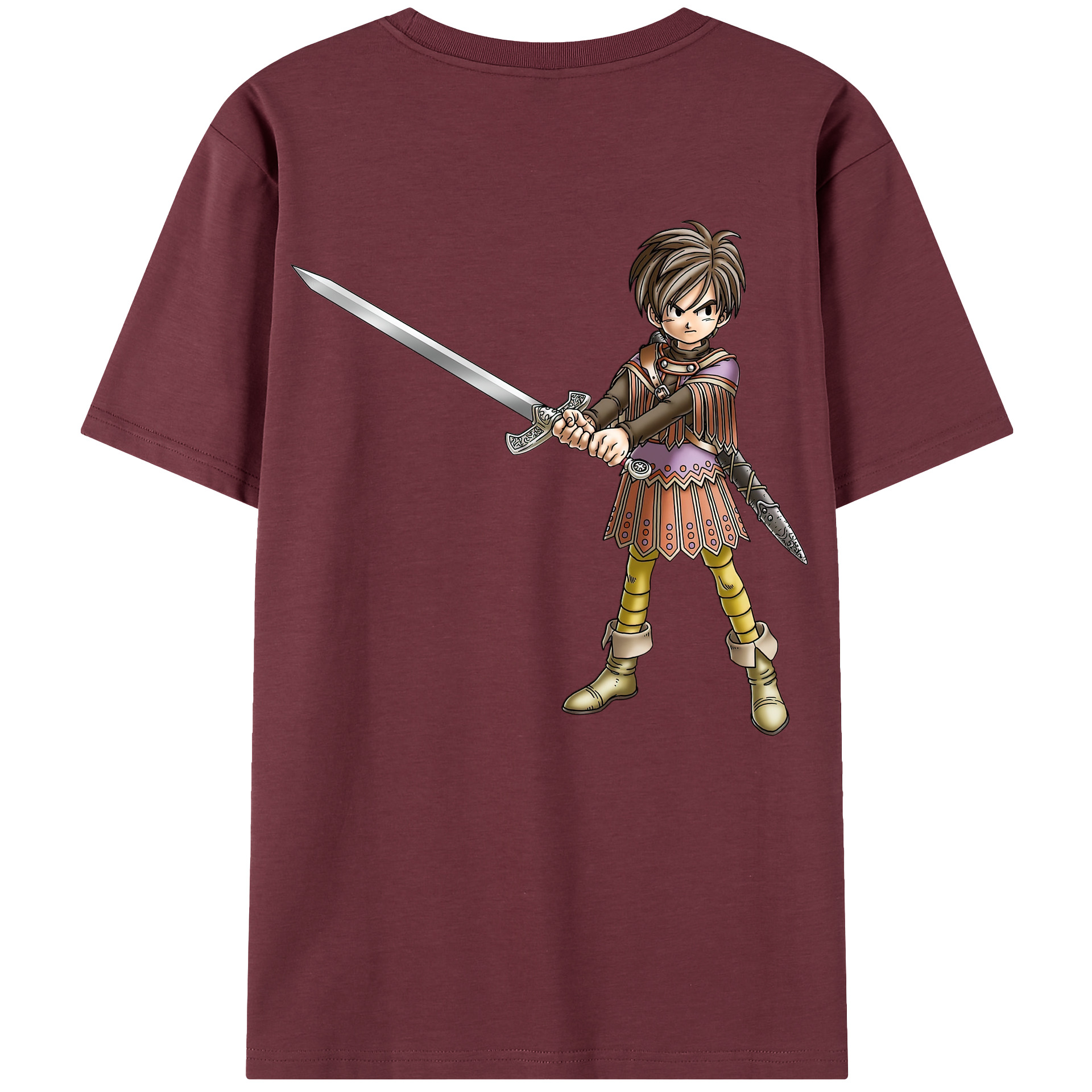 （画像用） ドラゴンクエスト Doragon Kuesuto Dragon Quest 綿100％半袖Tシャツ（背面プリント）